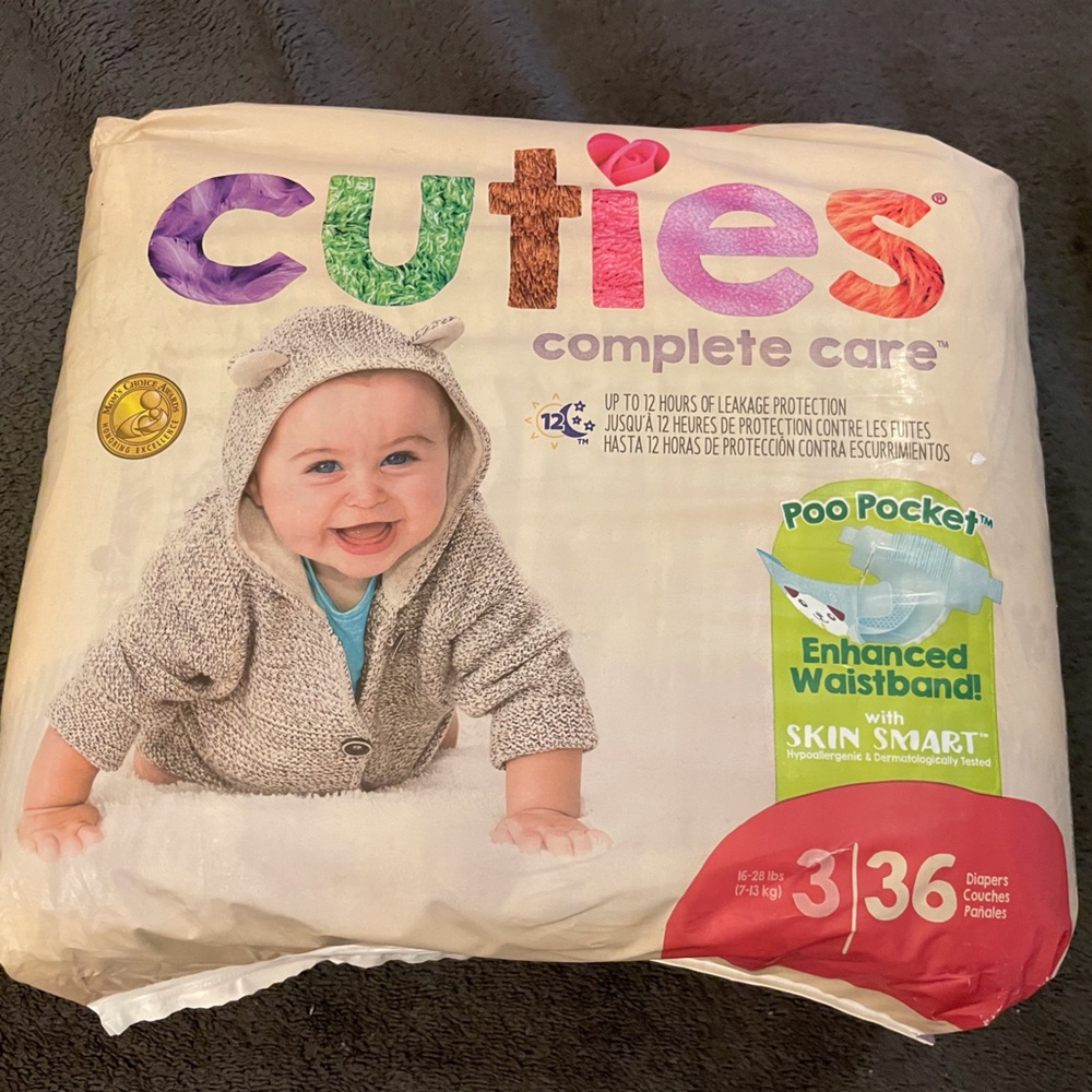 Cuties Complete Care Baby Baby Diaper Size 3, 16 to 28 llbs. (36count